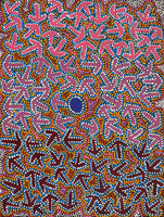 Aboriginal Art by Jeffrey Jangala Gallagher, Yankirri Jukurrpa (Emu Dreaming) - Ngarlikurlangu, 61x46cm - ART ARK®