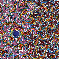 Aboriginal Artwork by Jeffrey Jangala Gallagher, Yankirri Jukurrpa (Emu Dreaming) - Ngarlikurlangu, 61x46cm