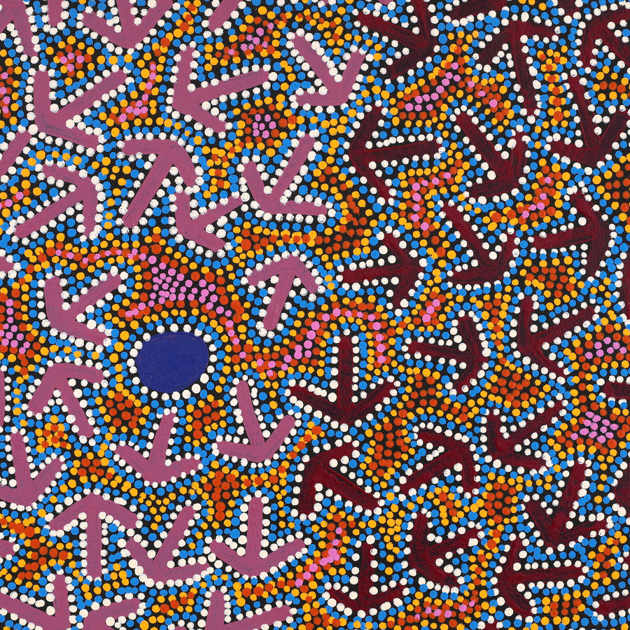 Aboriginal Artwork by Jeffrey Jangala Gallagher, Yankirri Jukurrpa (Emu Dreaming) - Ngarlikurlangu, 61x46cm