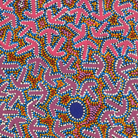 Aboriginal Artwork by Jeffrey Jangala Gallagher, Yankirri Jukurrpa (Emu Dreaming) - Ngarlikurlangu, 61x46cm