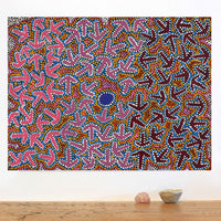 Aboriginal Artwork by Jeffrey Jangala Gallagher, Yankirri Jukurrpa (Emu Dreaming) - Ngarlikurlangu, 61x46cm
