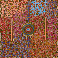 Jeffrey Jangala Gallagher, Yankirri Jukurrpa (Emu Dreaming) - Ngarlikurlangu, 76x76cm