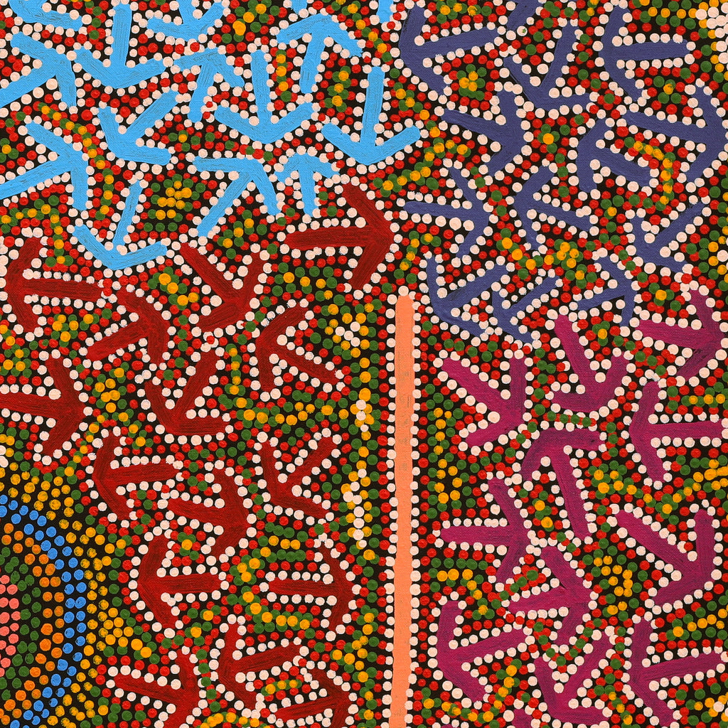 Jeffrey Jangala Gallagher, Yankirri Jukurrpa (Emu Dreaming) - Ngarlikurlangu, 76x76cm
