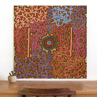 Jeffrey Jangala Gallagher, Yankirri Jukurrpa (Emu Dreaming) - Ngarlikurlangu, 76x76cm