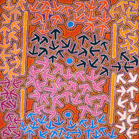Aboriginal Artwork by Jeffrey Jangala Gallagher, Yankirri Jukurrpa (Emu Dreaming) - Ngarlikurlangu, 76x76cm