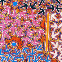 Aboriginal Artwork by Jeffrey Jangala Gallagher, Yankirri Jukurrpa (Emu Dreaming) - Ngarlikurlangu, 76x76cm