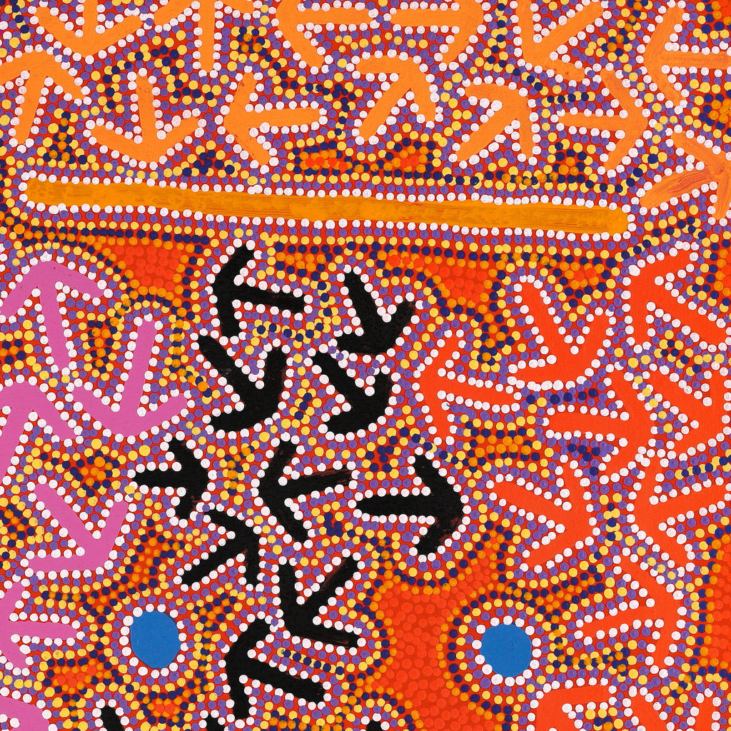 Jeffrey Jangala Gallagher, Yankirri Jukurrpa (Emu Dreaming) - Ngarlikurlangu, 76x76cm