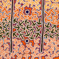 Aboriginal Artwork by Jeffrey Jangala Gallagher, Yankirri Jukurrpa (Emu Dreaming) - Ngarlikurlangu, 91x61cm