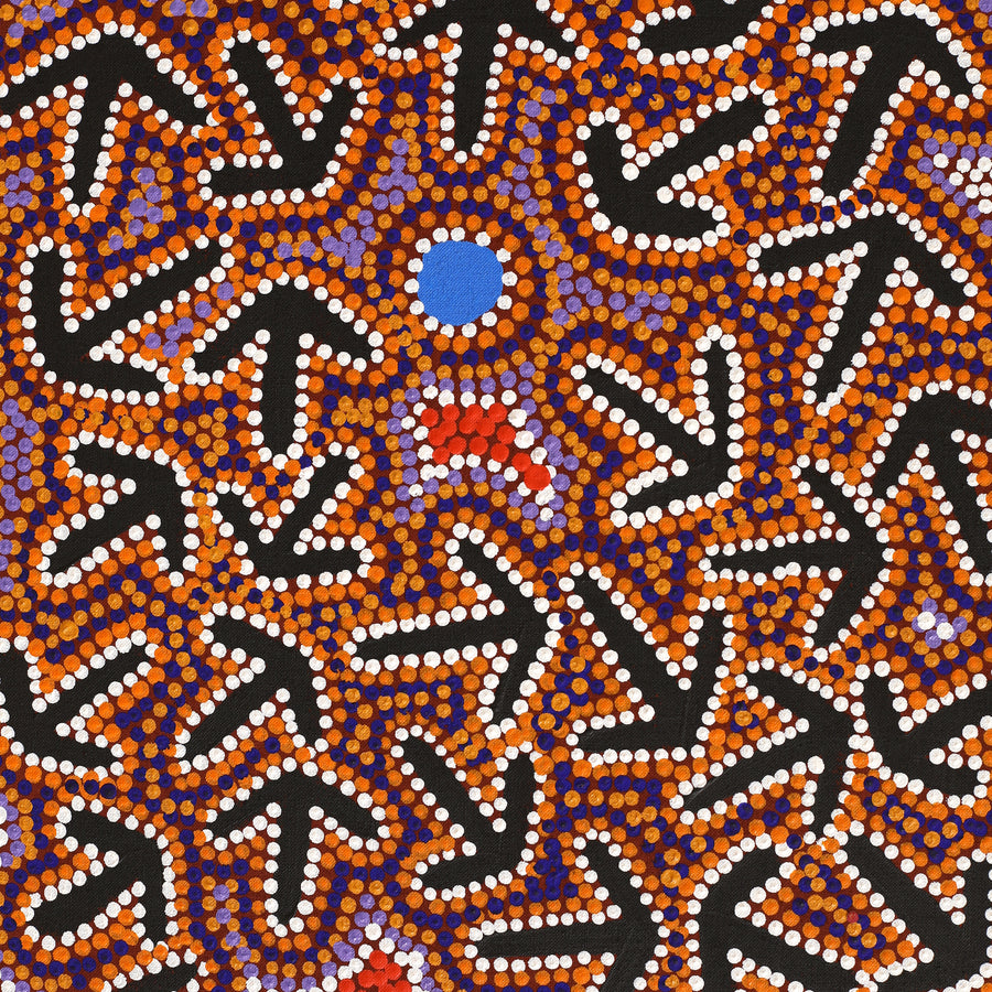 Aboriginal Artwork by Jeffrey Jangala Gallagher, Yankirri Jukurrpa (Emu Dreaming) - Ngarlikurlangu, 91x76cm