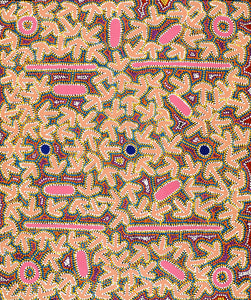 Aboriginal Artwork by Jeffrey Jangala Gallagher, Yankirri Jukurrpa (Emu Dreaming) - Ngarlikurlangu, 91x76cm - ART ARK®
