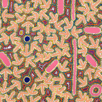 Aboriginal Artwork by Jeffrey Jangala Gallagher, Yankirri Jukurrpa (Emu Dreaming) - Ngarlikurlangu, 91x76cm