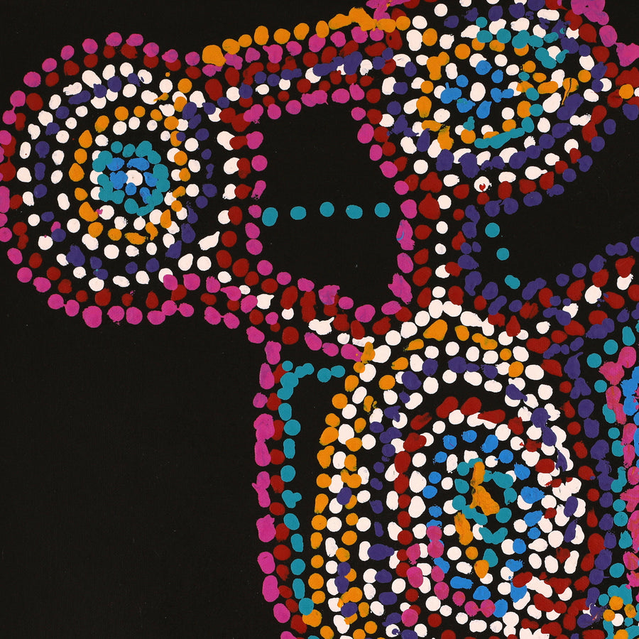 Aboriginal Artwork by Jeani Napangardi Lewis, Mina Mina Jukurrpa, 46x46cm