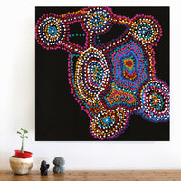 Aboriginal Artwork by Jeani Napangardi Lewis, Mina Mina Jukurrpa, 46x46cm