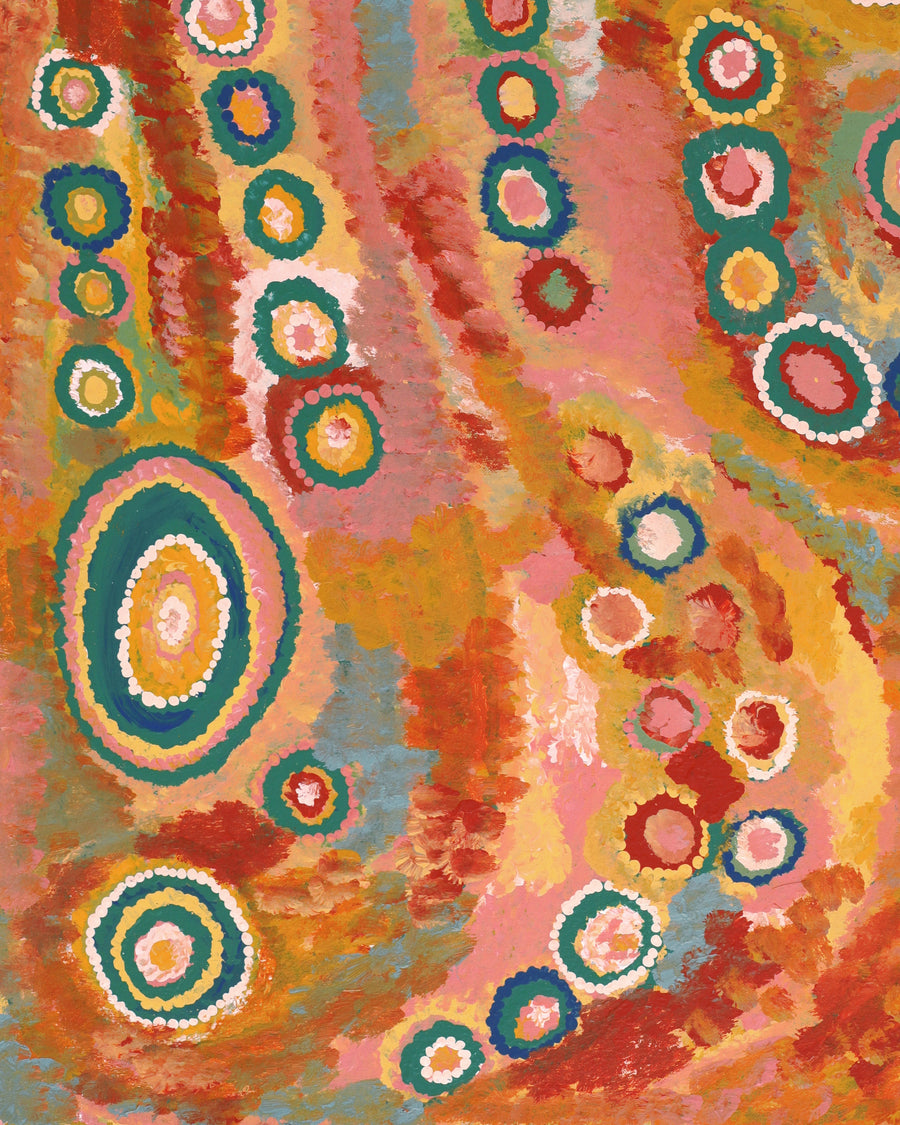 Aboriginal Artwork by Jennifer Mintaya Connelly Ward, Kungkarangkalpa (Seven Sisters Story), 91x61cm