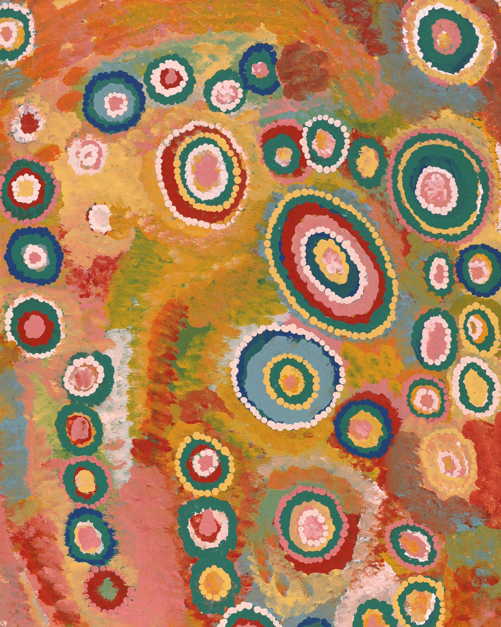 Aboriginal Artwork by Jennifer Mintaya Connelly Ward, Kungkarangkalpa (Seven Sisters Story), 91x61cm