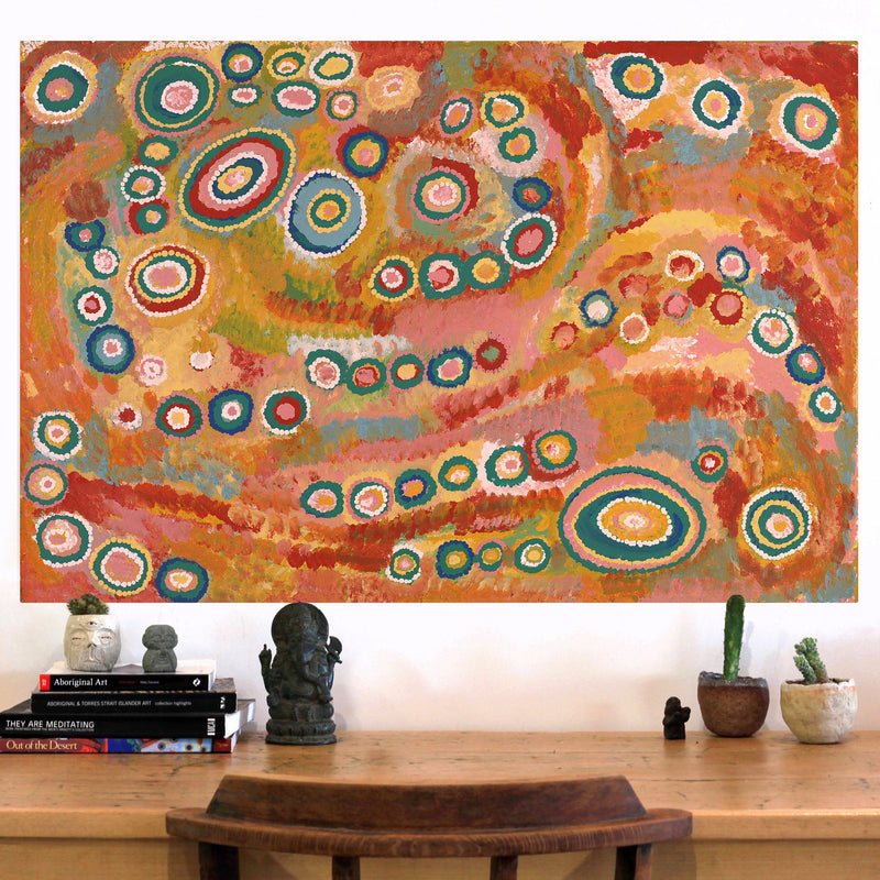 Aboriginal Artwork by Jennifer Mintaya Connelly Ward, Kungkarangkalpa (Seven Sisters Story), 91x61cm