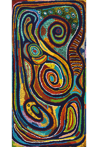 Aboriginal Artwork by Jennifer Mintaya Connelly Ward, Kungkarangkalpa (Seven Sisters Story), 91x46cm