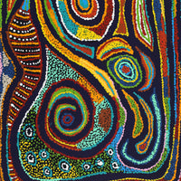 Aboriginal Artwork by Jennifer Mintaya Connelly Ward, Kungkarangkalpa (Seven Sisters Story), 91x46cm