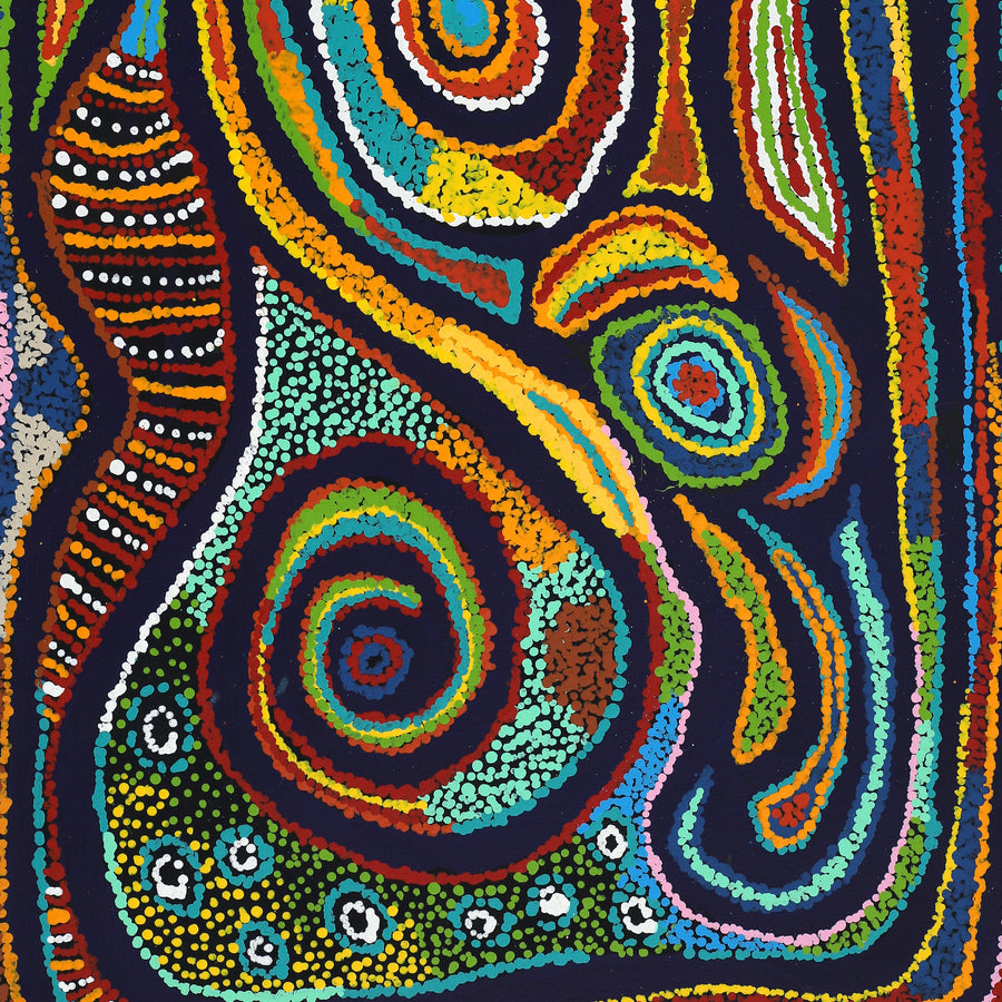 Aboriginal Artwork by Jennifer Mintaya Connelly Ward, Kungkarangkalpa (Seven Sisters Story), 91x46cm