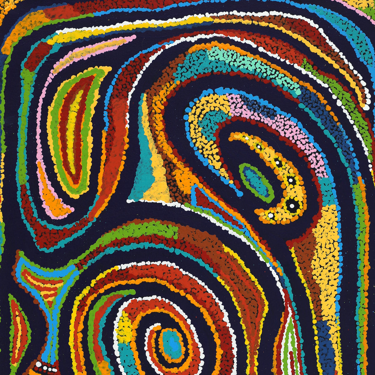 Aboriginal Art by Jennifer Mintaya Connelly Ward, Kungkarangkalpa (Seven Sisters Story), 91x46cm - ART ARK®