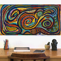 Aboriginal Artwork by Jennifer Mintaya Connelly Ward, Kungkarangkalpa (Seven Sisters Story), 91x46cm
