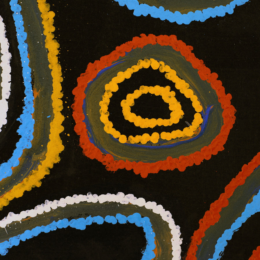 Aboriginal Artwork by Jennifer Mintaya Connelly Ward, Kungkarangkalpa (Seven Sisters Story), 91x91cm
