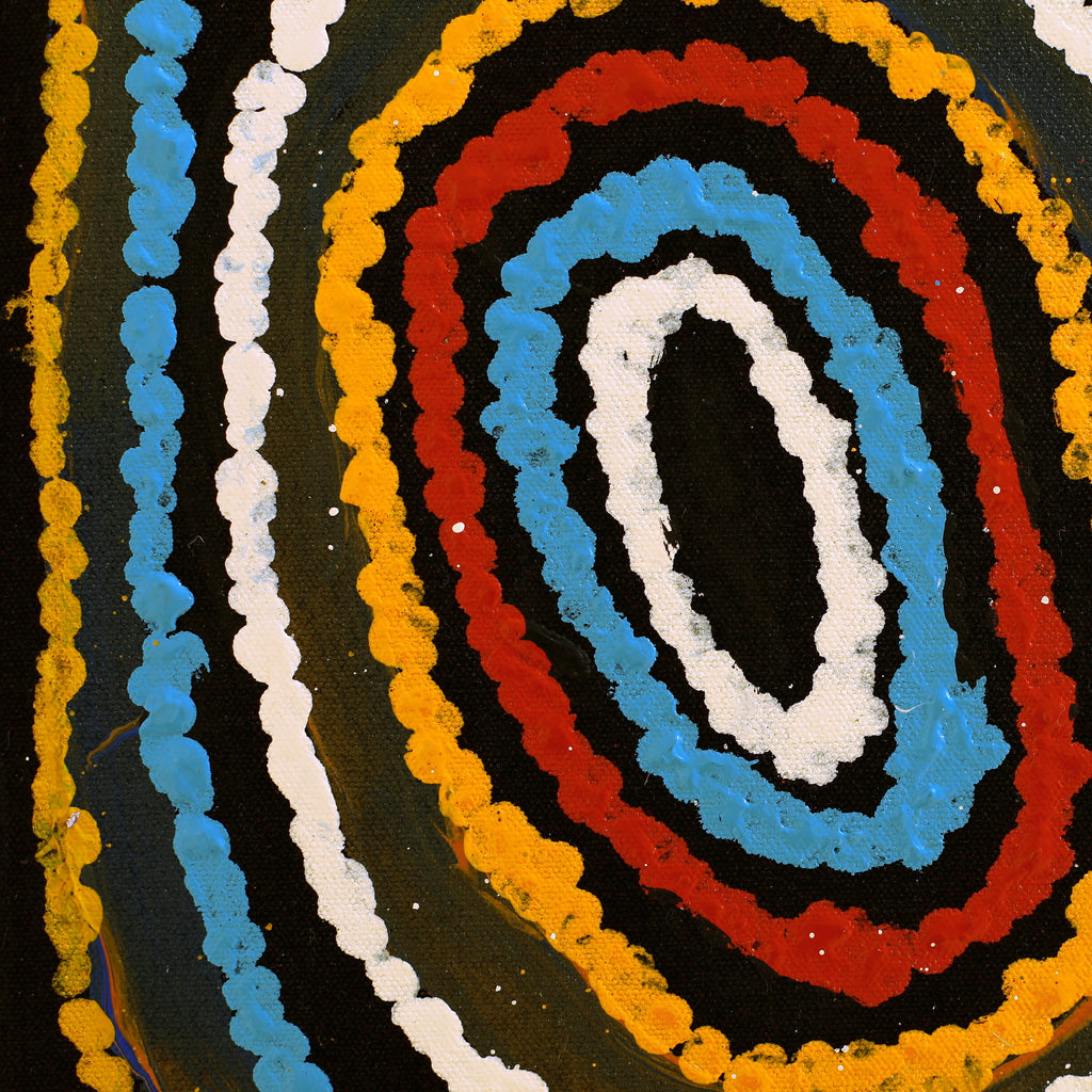 Aboriginal Artwork by Jennifer Mintaya Connelly Ward, Kungkarangkalpa (Seven Sisters Story), 91x91cm