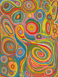 Aboriginal Artwork by Jennifer Mintaya Connelly Ward, Kungkarangkalpa (Seven Sisters Story), 102x76cm
