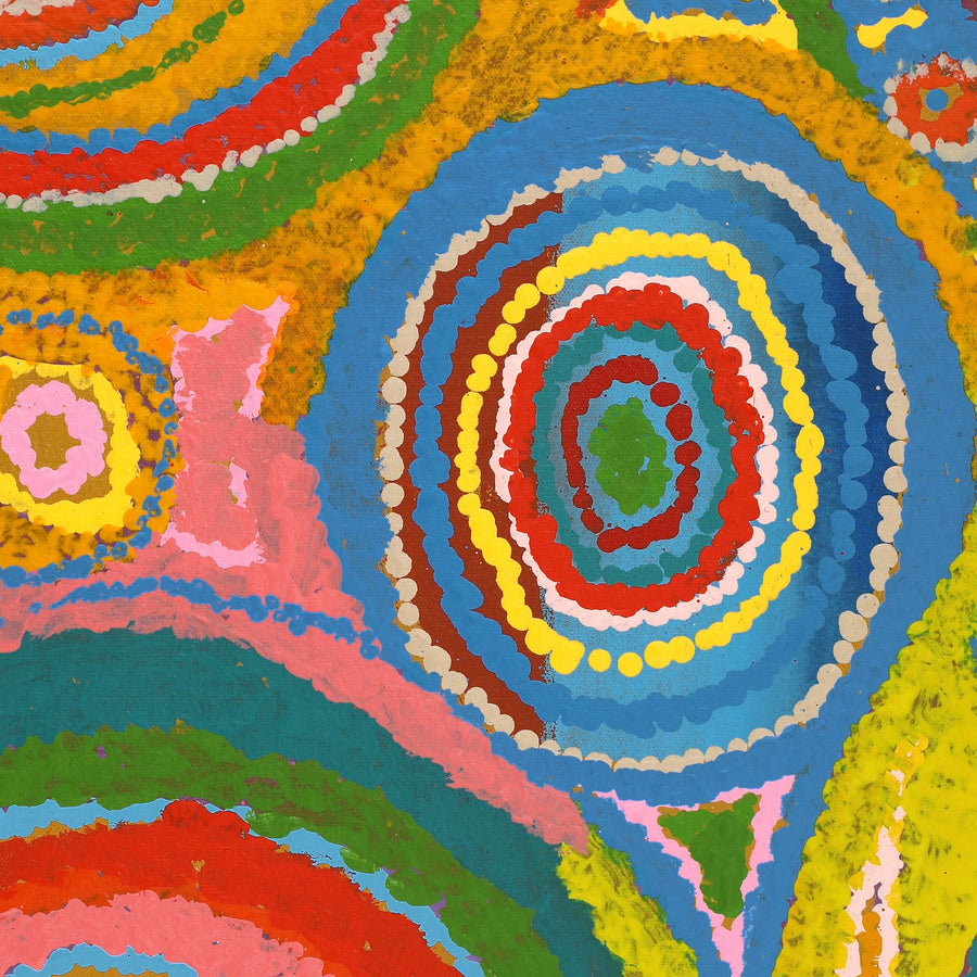 Aboriginal Artwork by Jennifer Mintaya Connelly Ward, Kungkarangkalpa (Seven Sisters Story), 102x76cm
