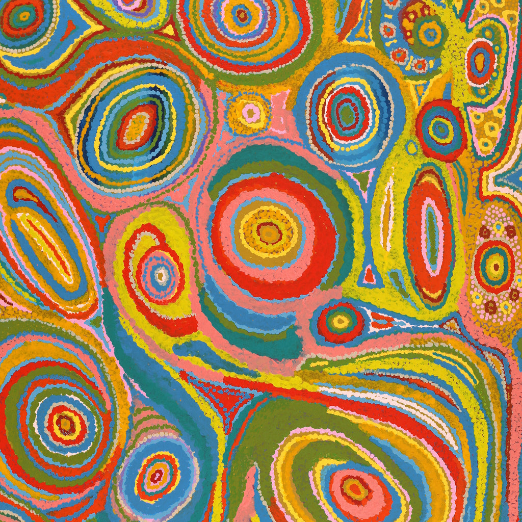 Aboriginal Artwork by Jennifer Mintaya Connelly Ward, Kungkarangkalpa (Seven Sisters Story), 102x76cm