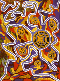 Aboriginal Artwork by Jennifer Mintaya Connelly Ward, Kungkarangkalpa (Seven Sisters Story), 122x91cm