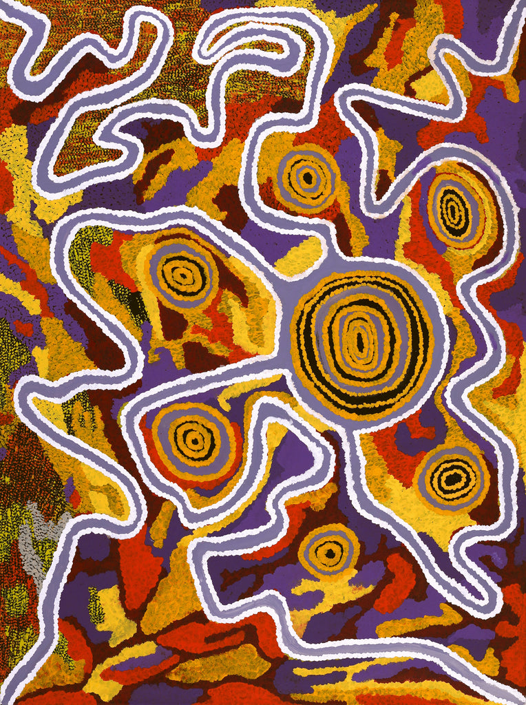 Aboriginal Art by Jennifer Mintaya Connelly Ward, Kungkarangkalpa (Seven Sisters Story), 122x91cm - ART ARK®
