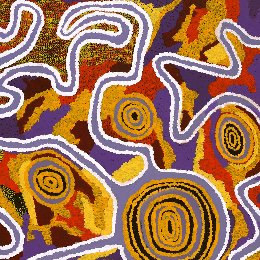 Aboriginal Artwork by Jennifer Mintaya Connelly Ward, Kungkarangkalpa (Seven Sisters Story), 122x91cm
