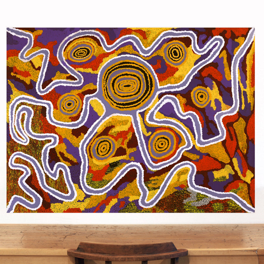 Aboriginal Artwork by Jennifer Mintaya Connelly Ward, Kungkarangkalpa (Seven Sisters Story), 122x91cm
