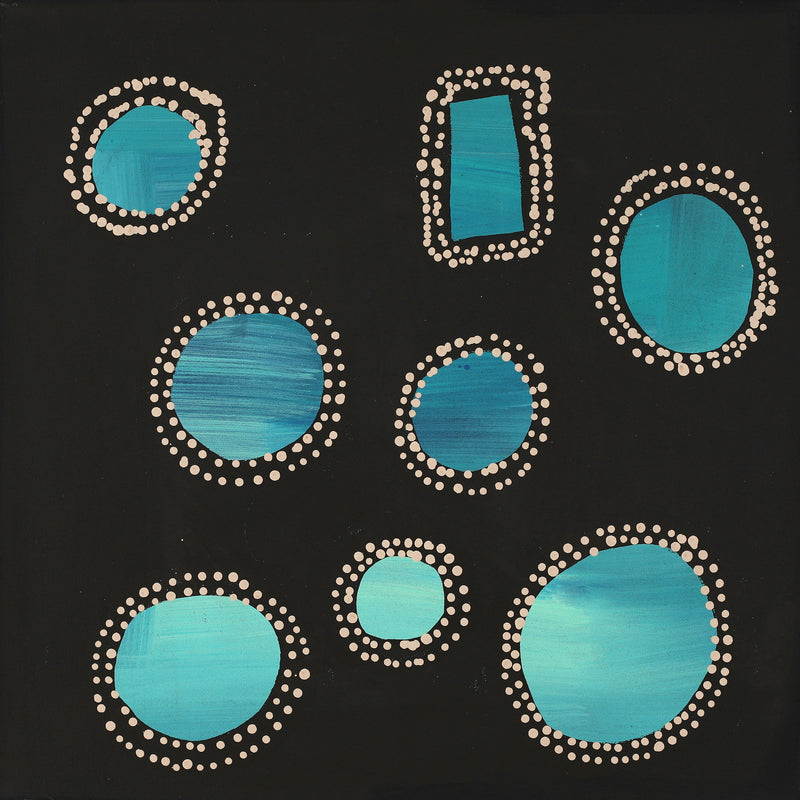 Aboriginal Artwork by Jennifer Mintaya Connelly Ward, Kungkarangkalpa (Seven Sisters Story), 46x46cm
