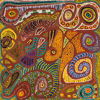 Aboriginal Artwork by Jennifer Mintaya Connelly Ward, Kungkarangkalpa (Seven Sisters Story), 71x71cm