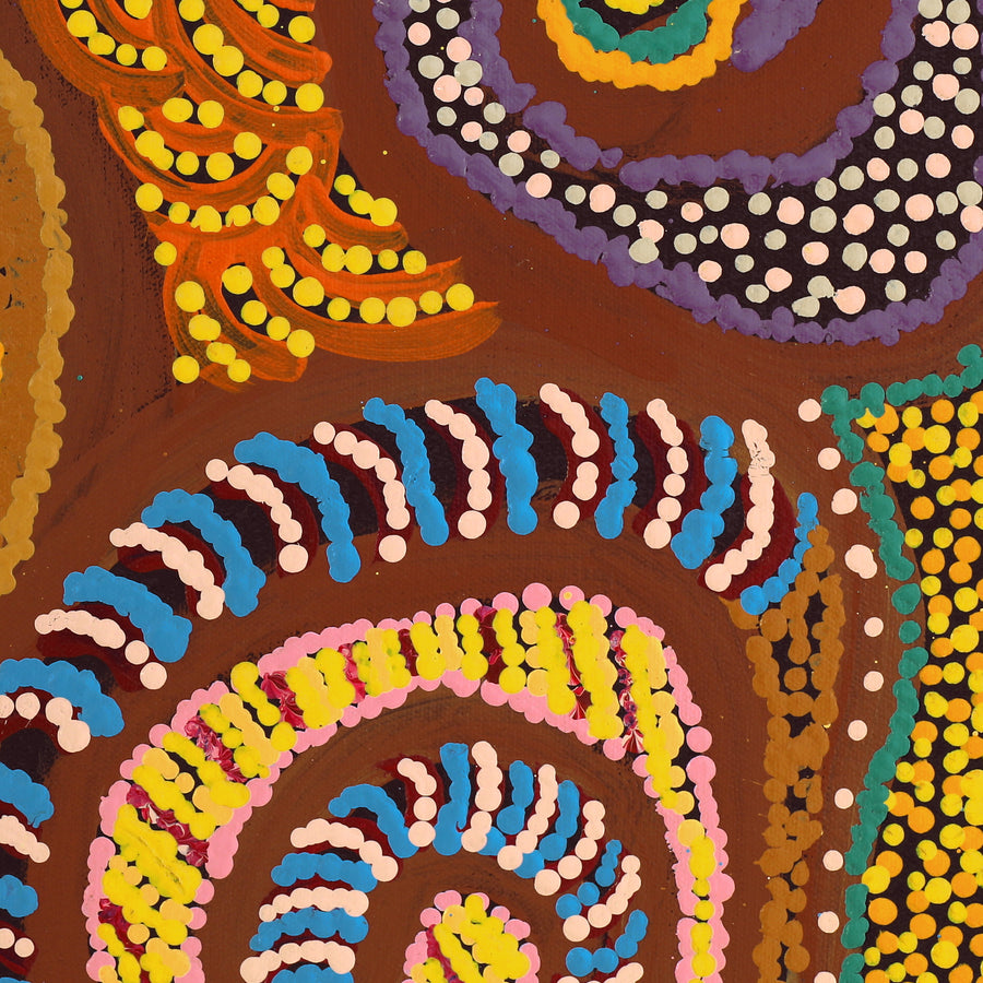 Aboriginal Artwork by Jennifer Mintaya Connelly Ward, Kungkarangkalpa (Seven Sisters Story), 71x71cm
