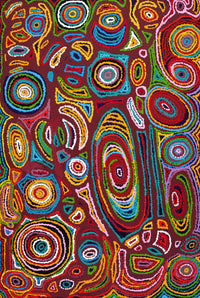 Aboriginal Artwork by Jennifer Mintaya Connelly Ward, Kungkarangkalpa (Seven Sisters Story), 91x61cm