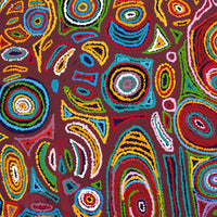 Aboriginal Artwork by Jennifer Mintaya Connelly Ward, Kungkarangkalpa (Seven Sisters Story), 91x61cm