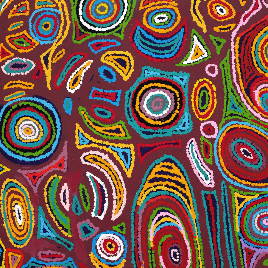 Aboriginal Artwork by Jennifer Mintaya Connelly Ward, Kungkarangkalpa (Seven Sisters Story), 91x61cm