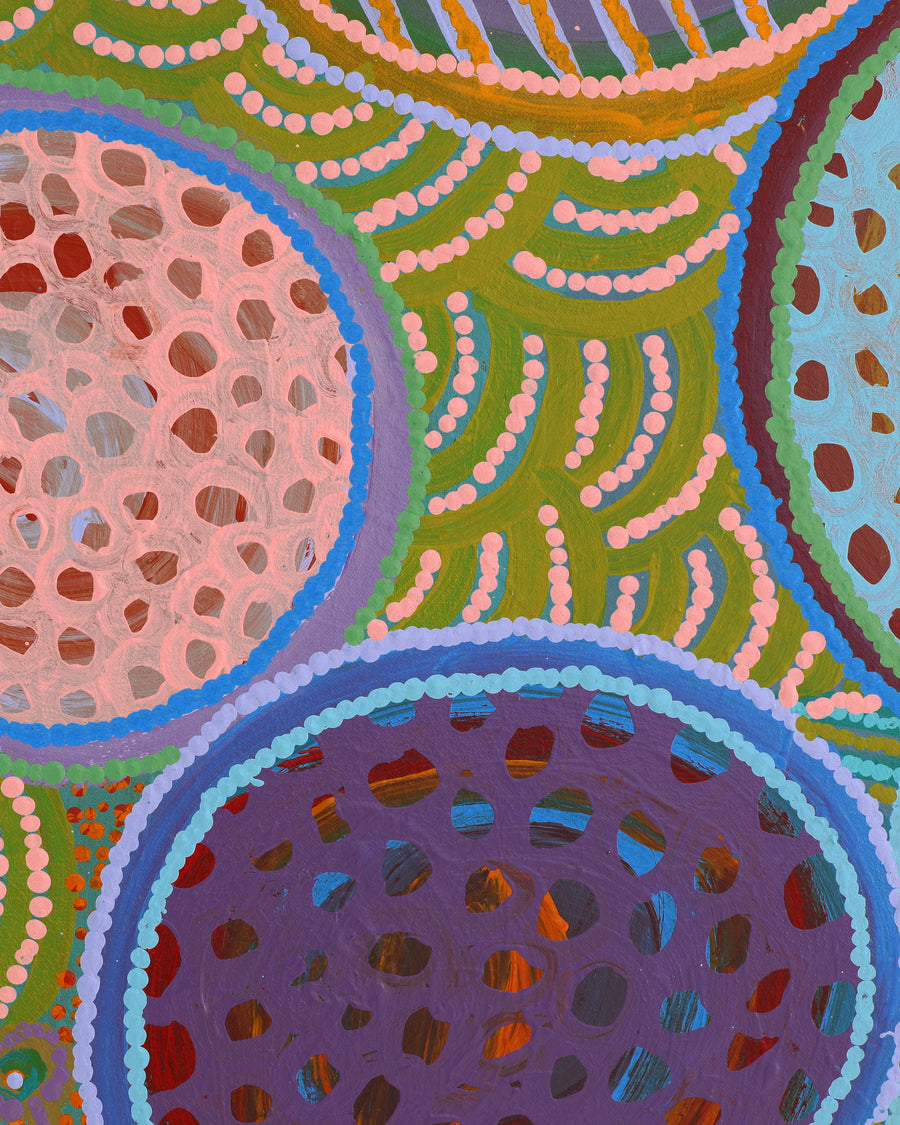 Aboriginal Artwork by Jennifer Mintaya Connelly Ward, Kungkarangkalpa (Seven Sisters Story), 91x91cm