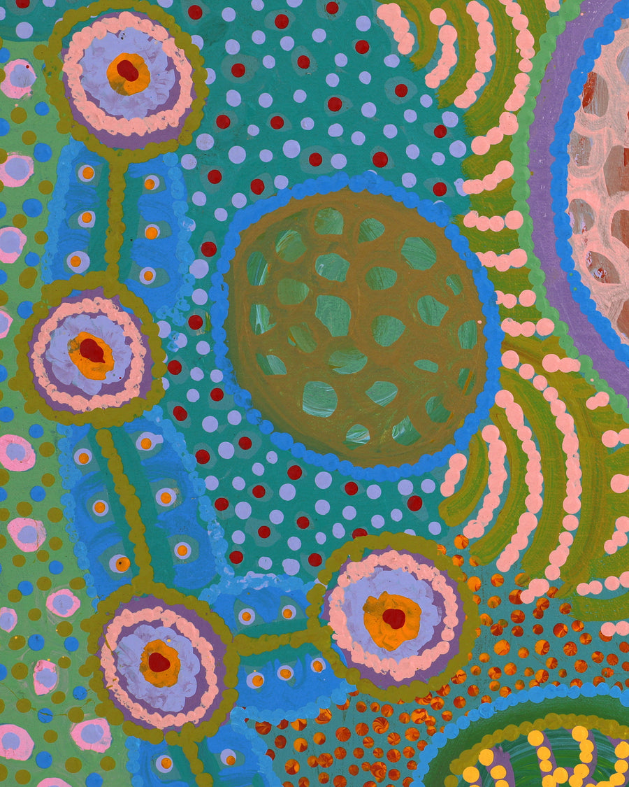 Aboriginal Artwork by Jennifer Mintaya Connelly Ward, Kungkarangkalpa (Seven Sisters Story), 91x91cm