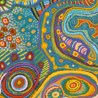 Aboriginal Artwork by Jennifer Mintaya Connelly Ward, Kungkarangkalpa (Seven Sisters Story), 91x91cm