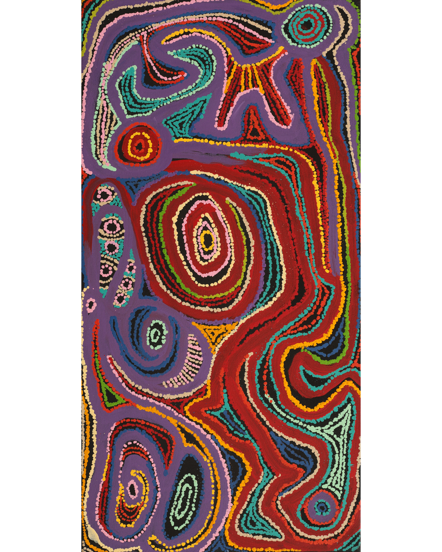 Aboriginal Artwork by Jennifer Mintaya Connelly Ward, Kungkarangkalpa (Seven Sisters Story), 91x46cm