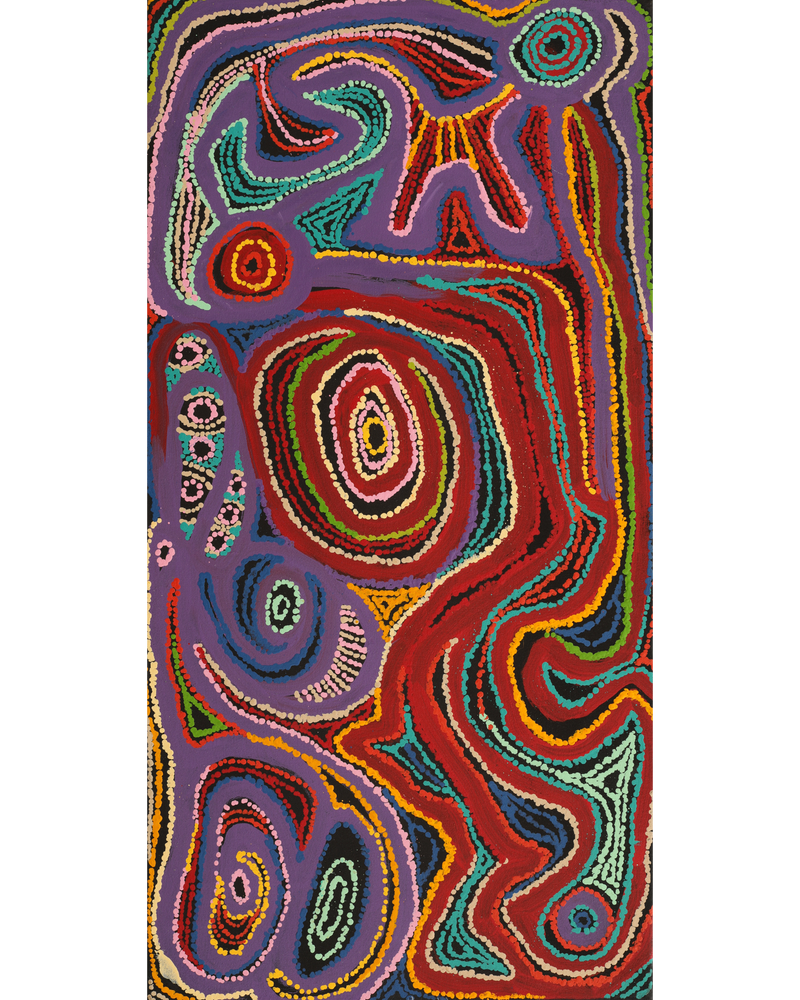 Aboriginal Artwork by Jennifer Mintaya Connelly Ward, Kungkarangkalpa (Seven Sisters Story), 91x46cm