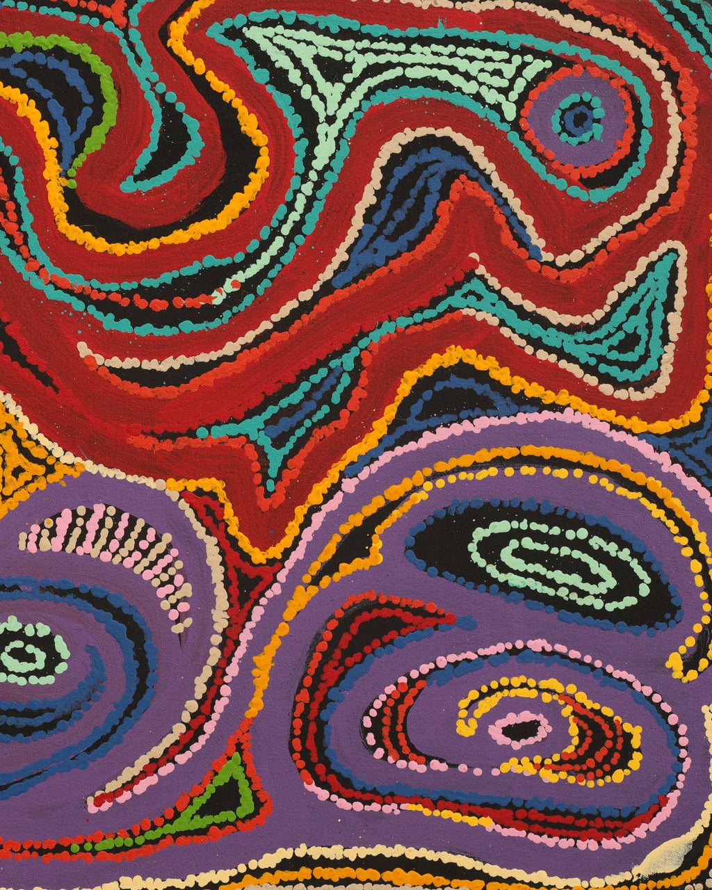 Aboriginal Artwork by Jennifer Mintaya Connelly Ward, Kungkarangkalpa (Seven Sisters Story), 91x46cm