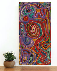 Aboriginal Artwork by Jennifer Mintaya Connelly Ward, Kungkarangkalpa (Seven Sisters Story), 91x46cm