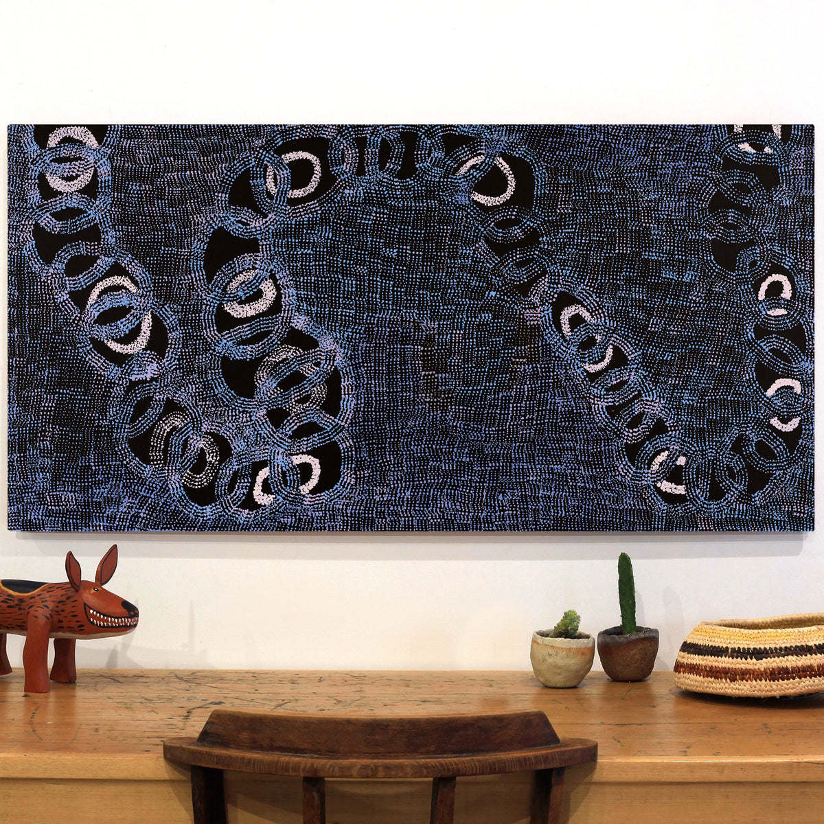 Aboriginal Art by Jennifer Mintaya Connelly Ward, Kungkarangkalpa (Seven Sisters Story), 120x60cm - ART ARK®