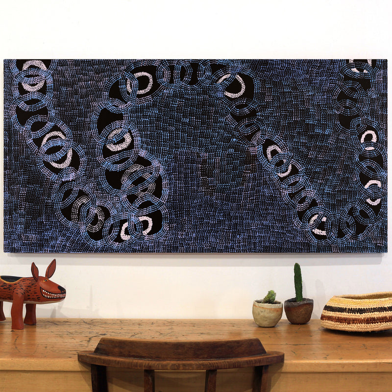 Aboriginal Artwork by Jennifer Mintaya Connelly Ward, Kungkarangkalpa (Seven Sisters Story), 120x60cm