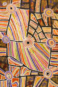 Aboriginal Artwork by Jennifer Mintaya Connelly Ward, Kungkarangkalpa (Seven Sisters Story), 91x61cm